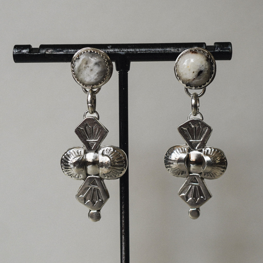 White Buffalo Drop Earrings