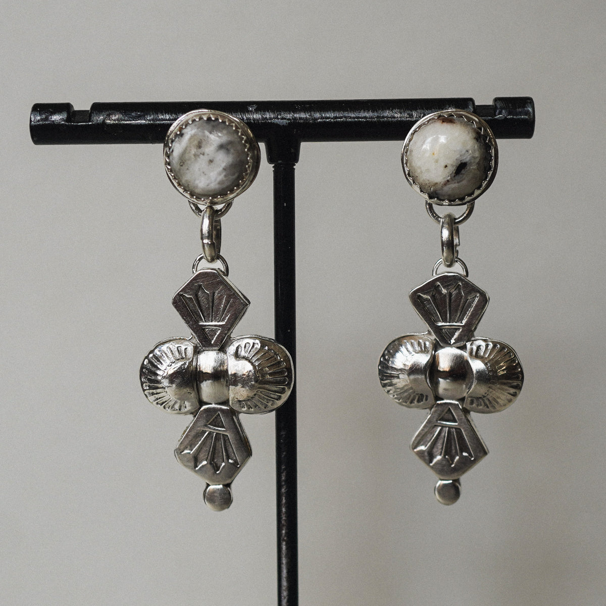 White Buffalo Drop Earrings