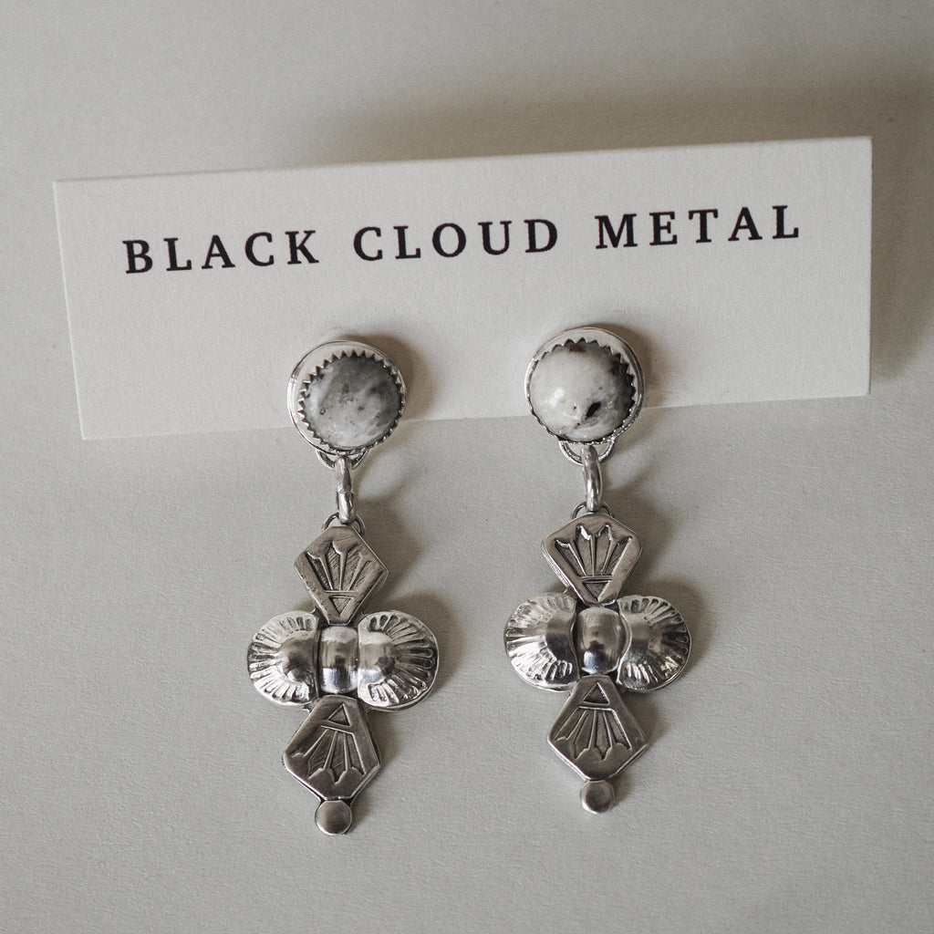 White Buffalo Drop Earrings