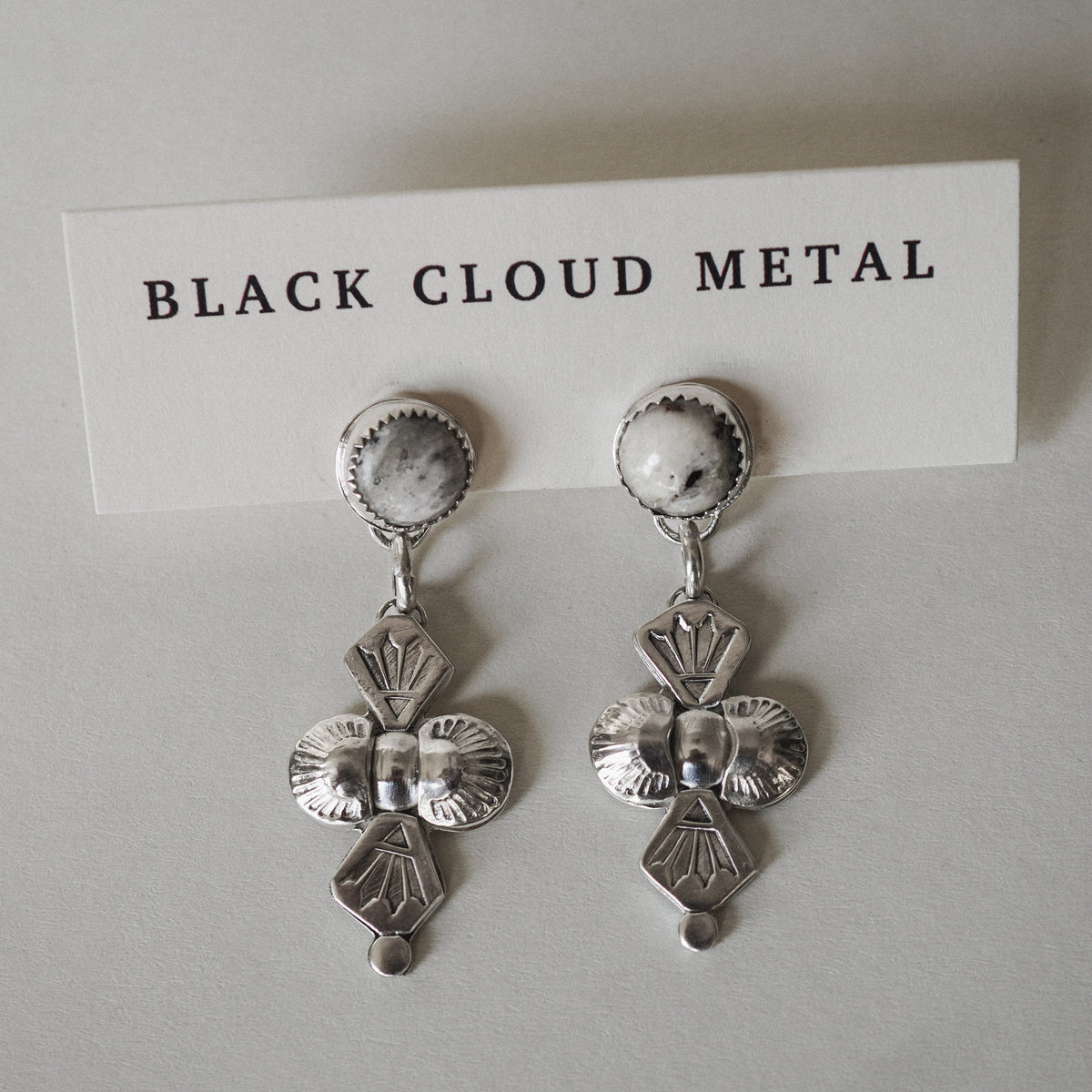 White Buffalo Drop Earrings