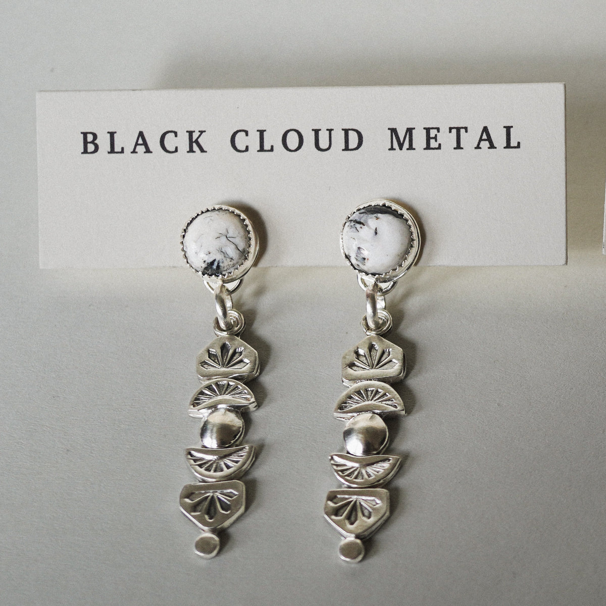 White Buffalo Drop Earrings