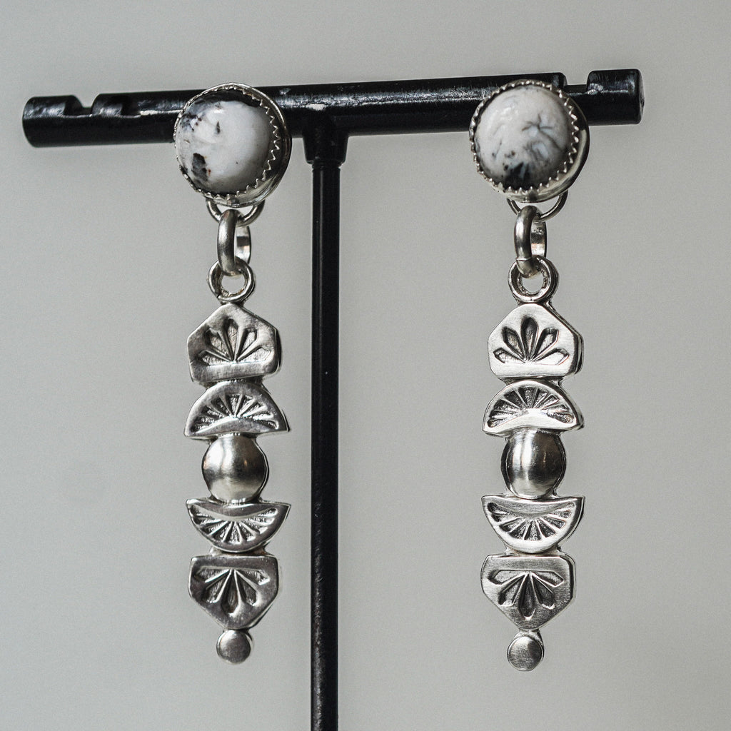 White Buffalo Drop Earrings