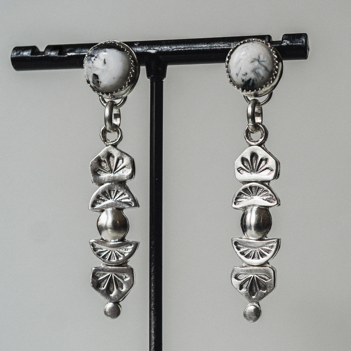 White Buffalo Drop Earrings