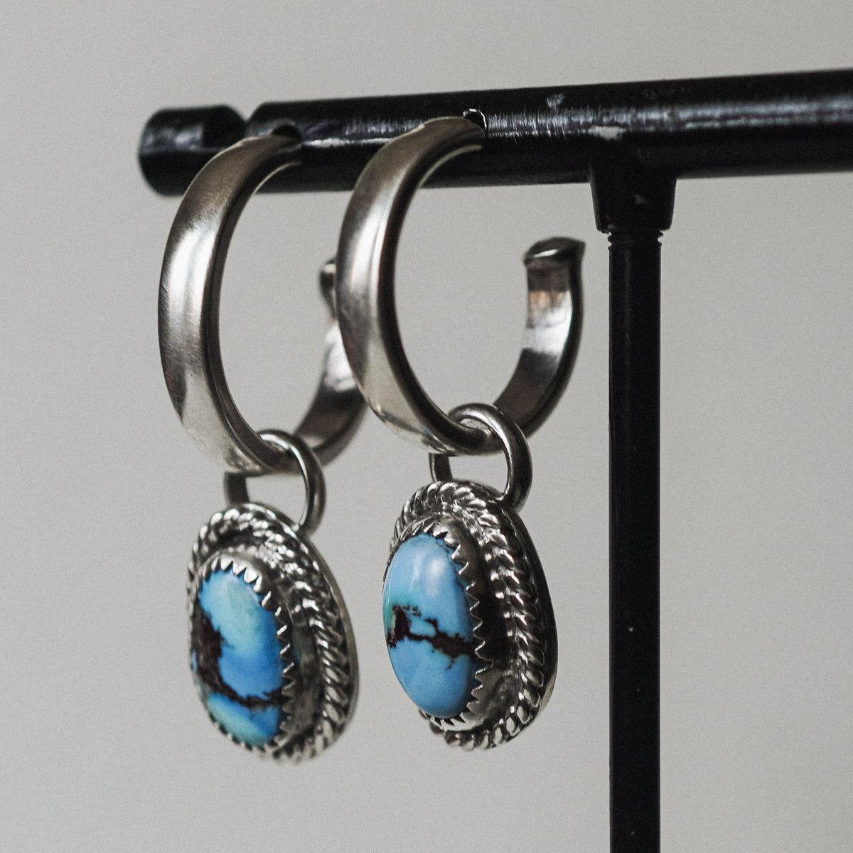 Golden Hill Turquoise Huggie Hoops