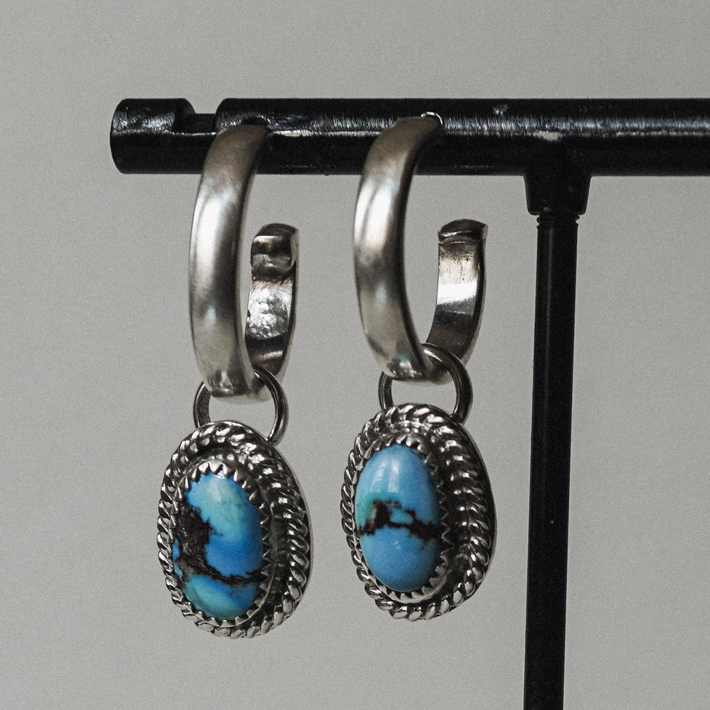 Golden Hill Turquoise Huggie Hoops