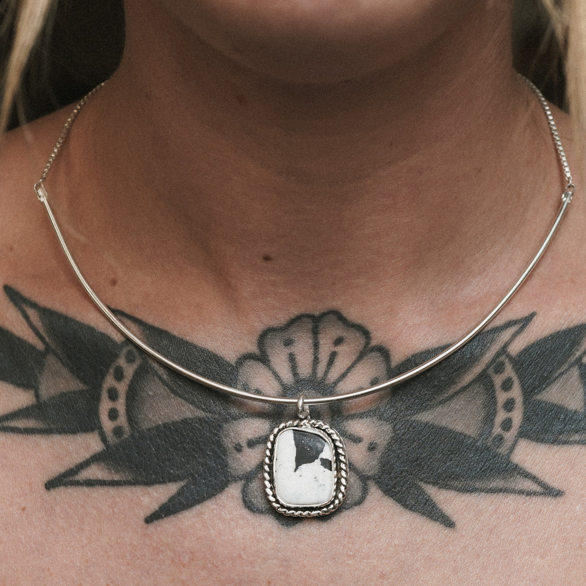 White Buffalo Collar Necklace